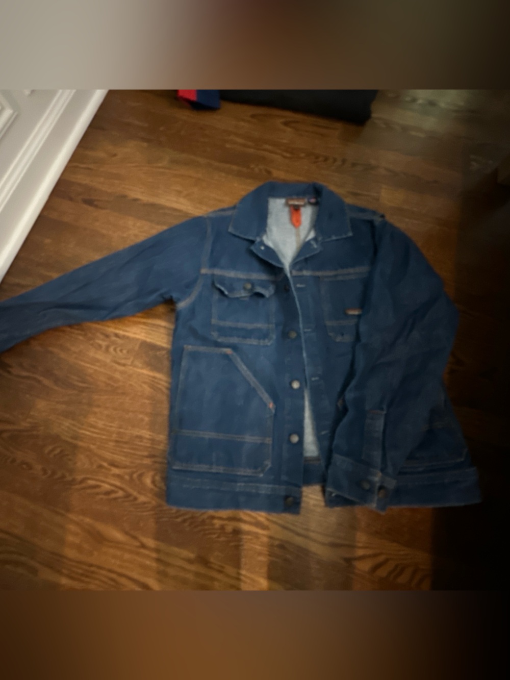 Patagonia Dark Blue Denim Relaxed Chire Work Jeans Jacket